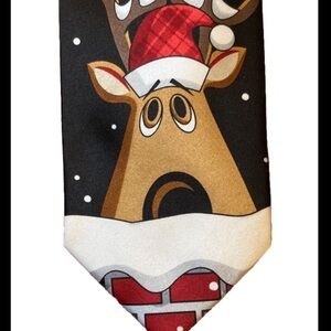 Hallmark Festive Christmas Holiday Reindeer Gifts Neck Tie - Host Pick